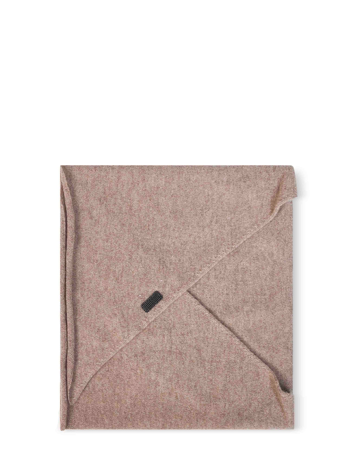 Brunello Cucinelli Cashmere With Monili Embroidery Scarf — Camel Scarfs