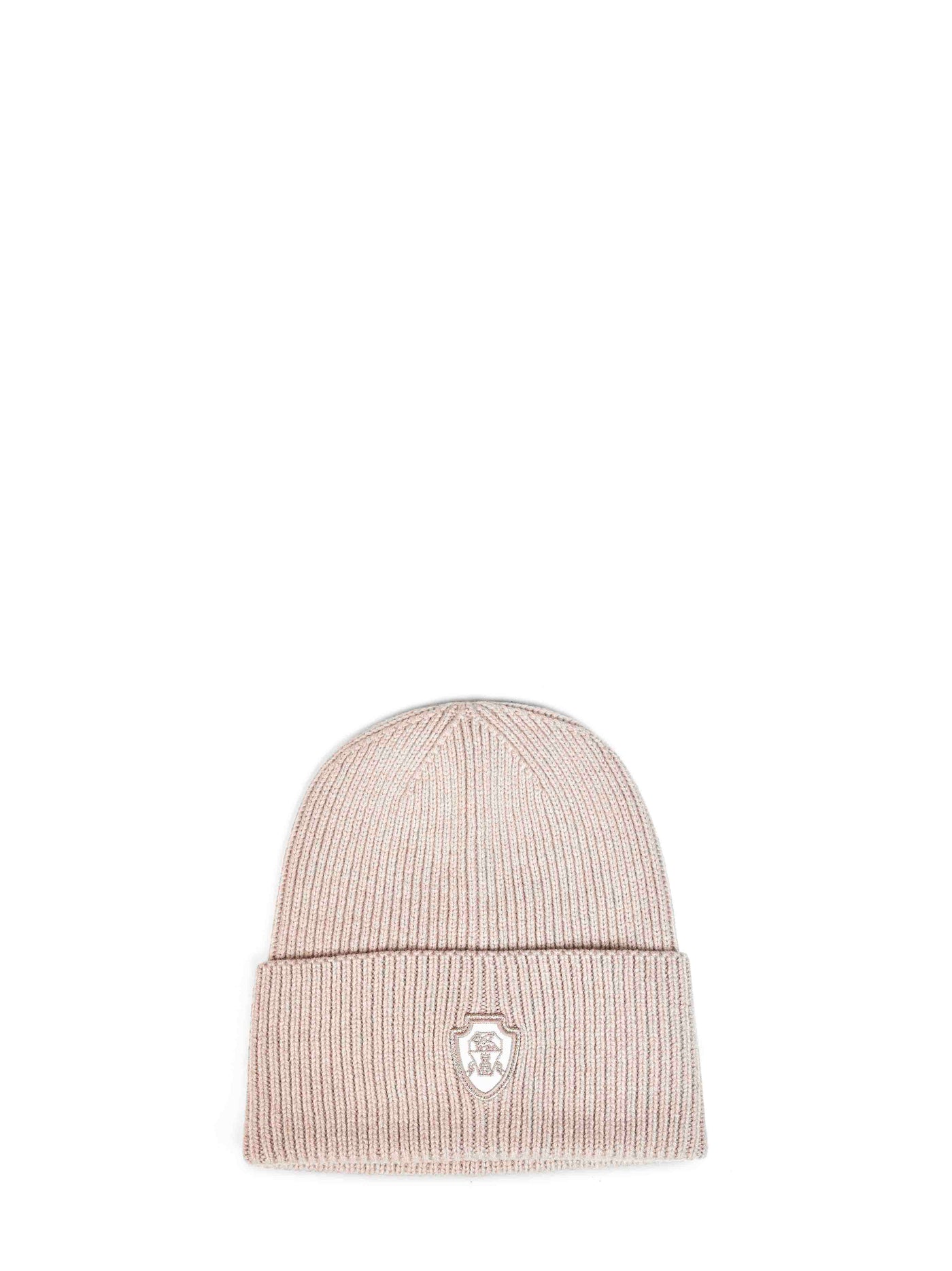 Brunello Cucinelli M12541379-C9991 Cashmere Ribbed Beanie — Beige Beanies