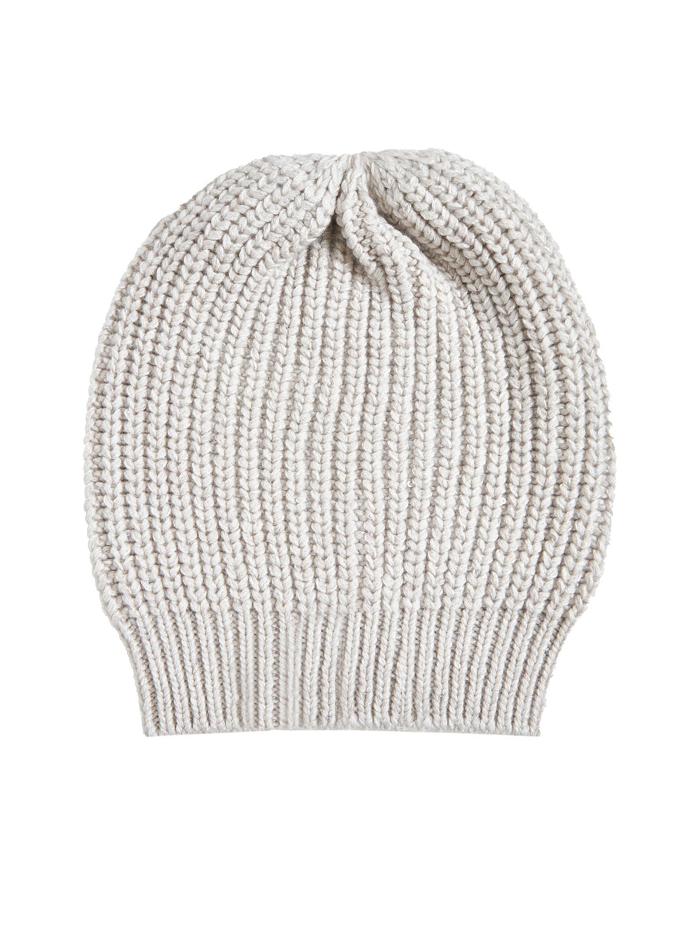 Brunello Cucinelli M32373999-C9610 Cashmere-Silk Blend Beanie — Gray Cashmere And Silk Beanies