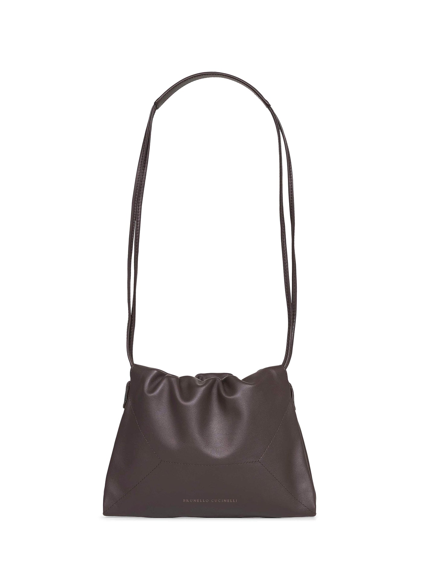 Brunello Cucinelli Shoulder Bag — Brown Calf Leather
