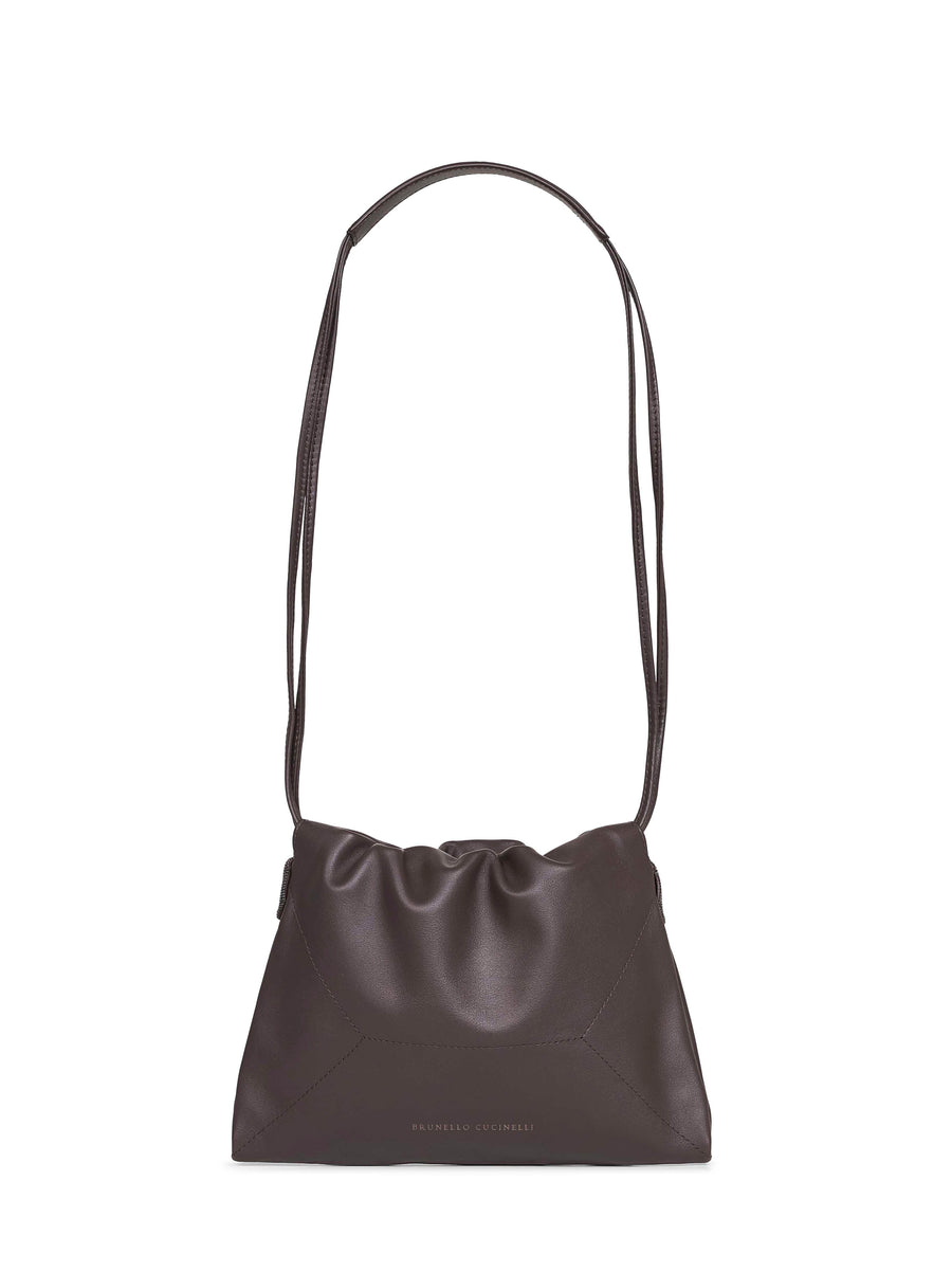 Brunello Cucinelli Shoulder Bag — Brown Calf Leather