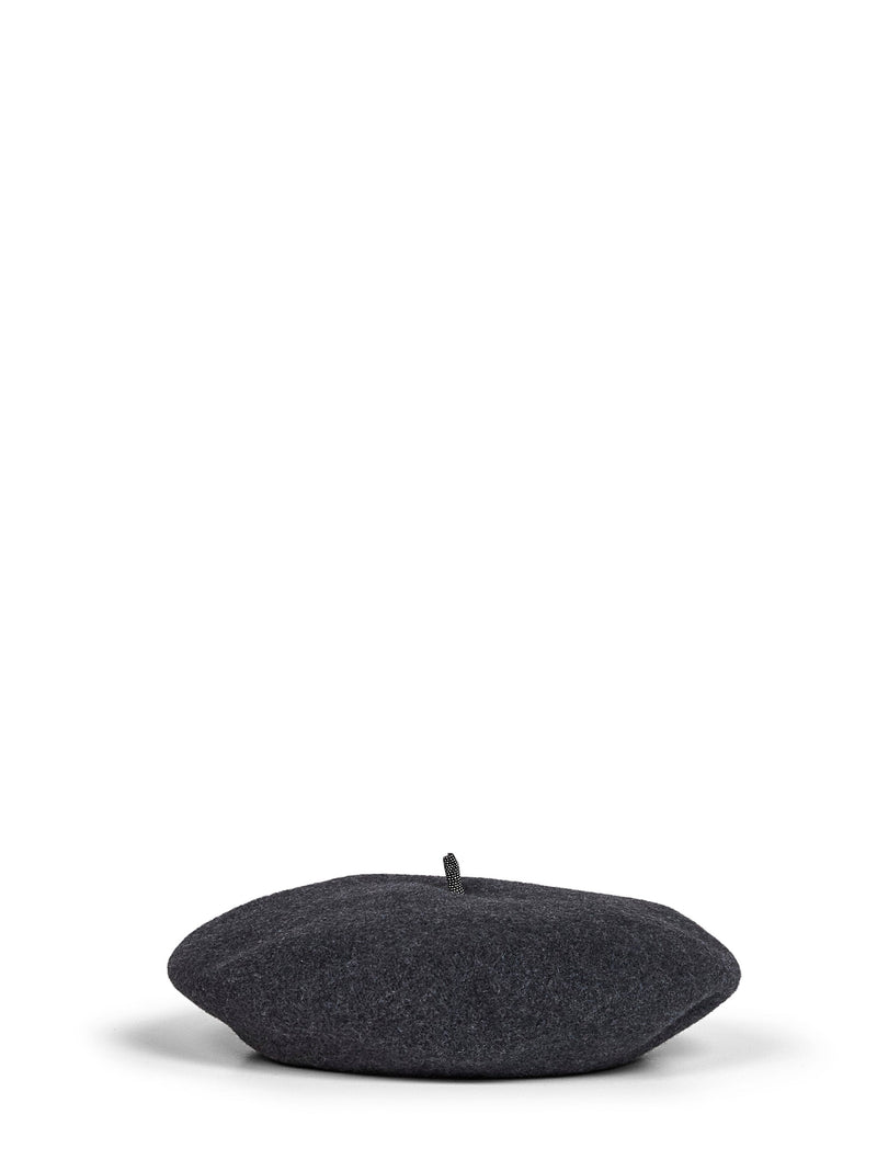 Brunello Cucinelli Mcap90136-C2803 Wool Beret — Gray Berets