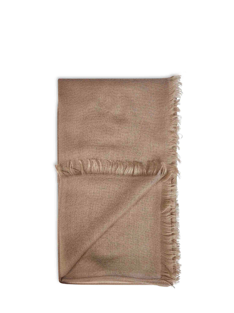 Brunello Cucinelli Cashmere Silk Scarf — Brown Scarfs