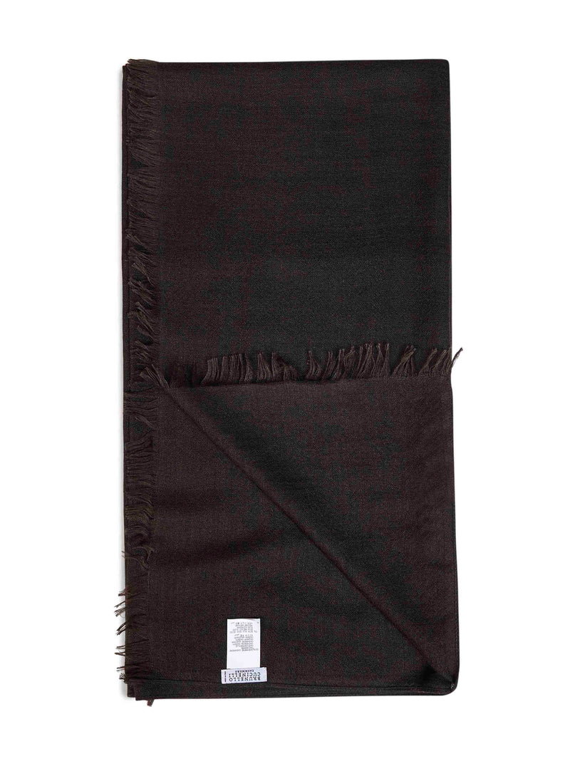 Brunello Cucinelli Cashmere And Silk Scarf — Brown Scarfs