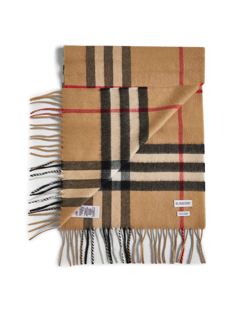 Burberry Check Cashmere Scarf — Beige Scarfs