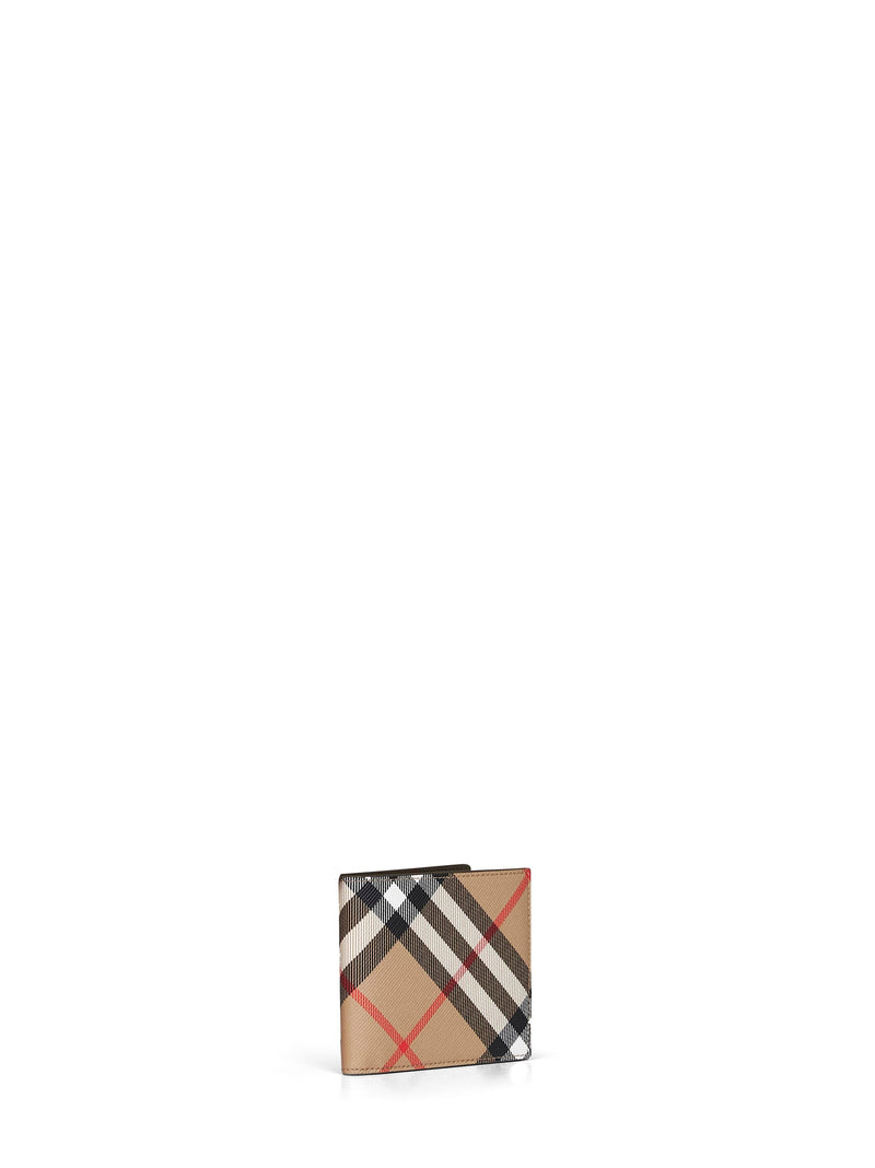 Burberry Check Wallet — Beige Polyurethane & Cardholders
