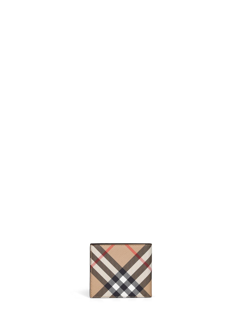 Burberry Check Wallet — Beige Polyurethane & Cardholders