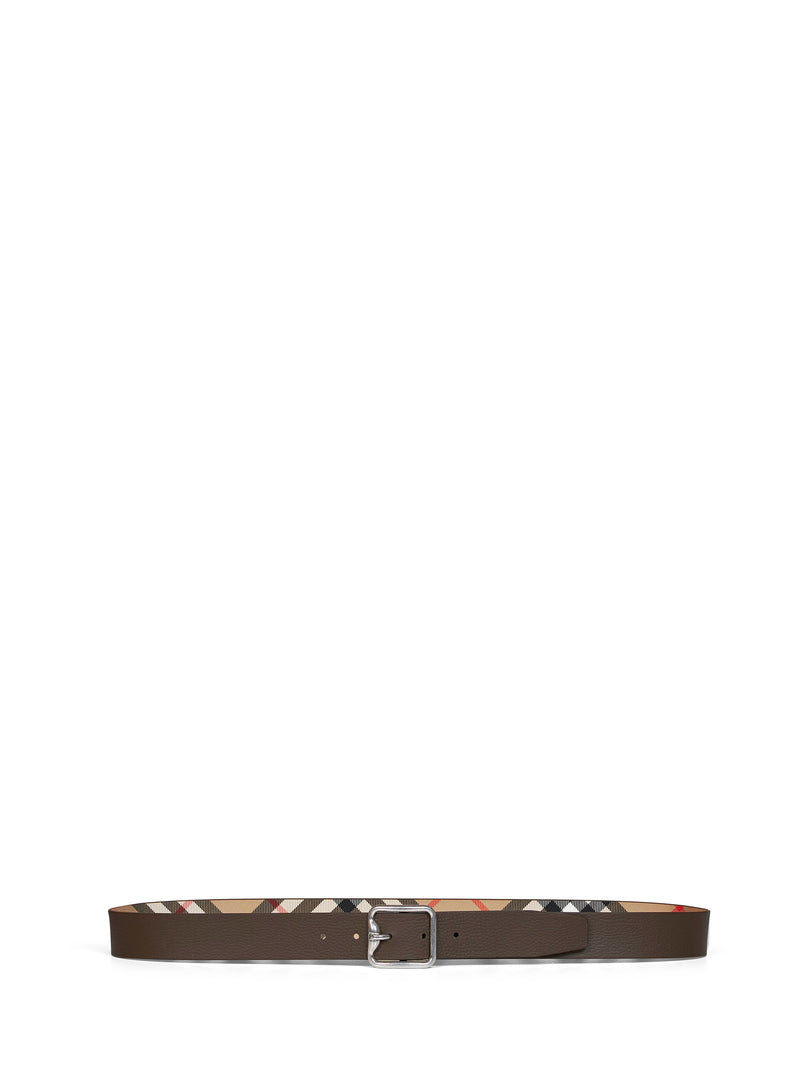 Burberry Reversible B-Buckle Belt — Beige Polyurethane