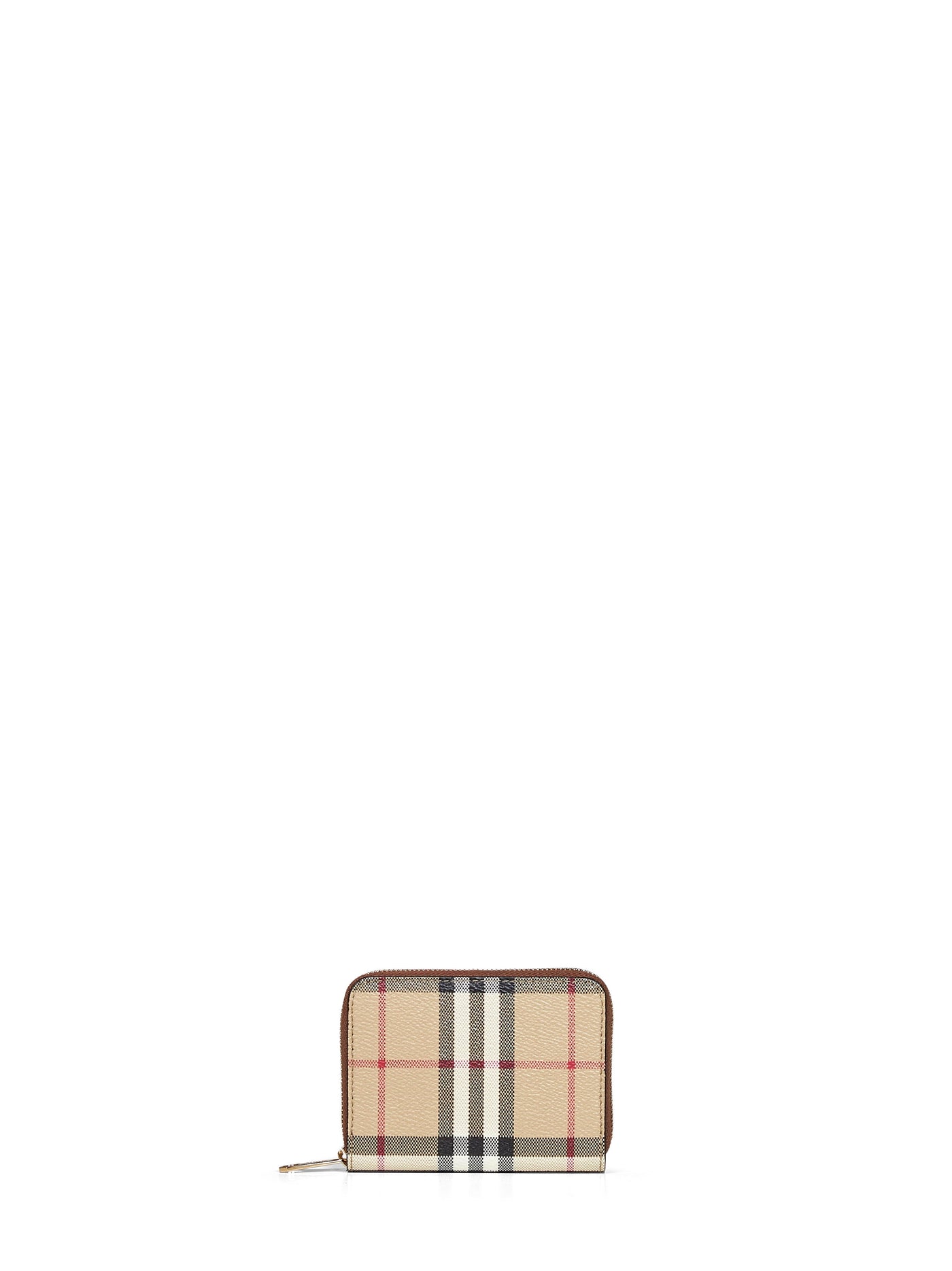Burberry Archive Check Coated Cotton-Blend Wallet — Brown Polyurethane