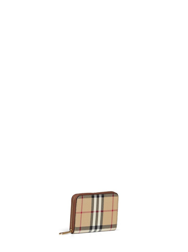 Burberry Archive Check Coated Cotton-Blend Wallet — Brown Polyurethane