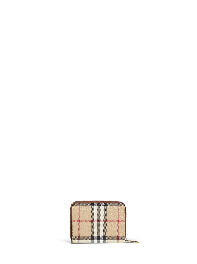 Burberry Archive Check Coated Cotton-Blend Wallet — Brown Polyurethane