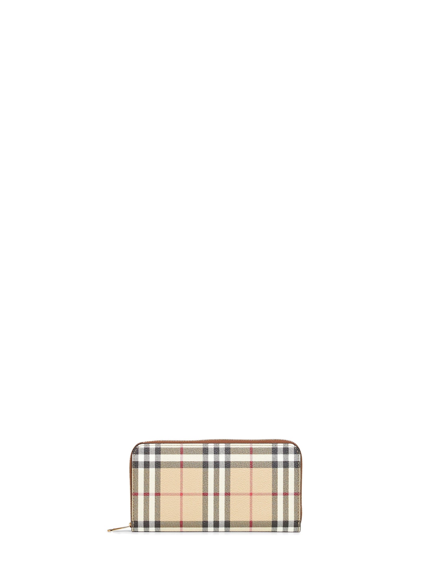 Burberry Check Coated Canvas Wallet — Beige Polyurethane & Purses