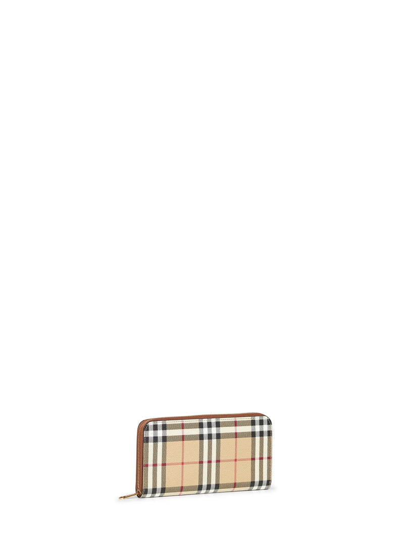 Burberry Check Coated Canvas Wallet — Beige Polyurethane & Purses