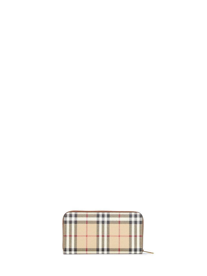 Burberry Check Coated Canvas Wallet — Beige Polyurethane & Purses