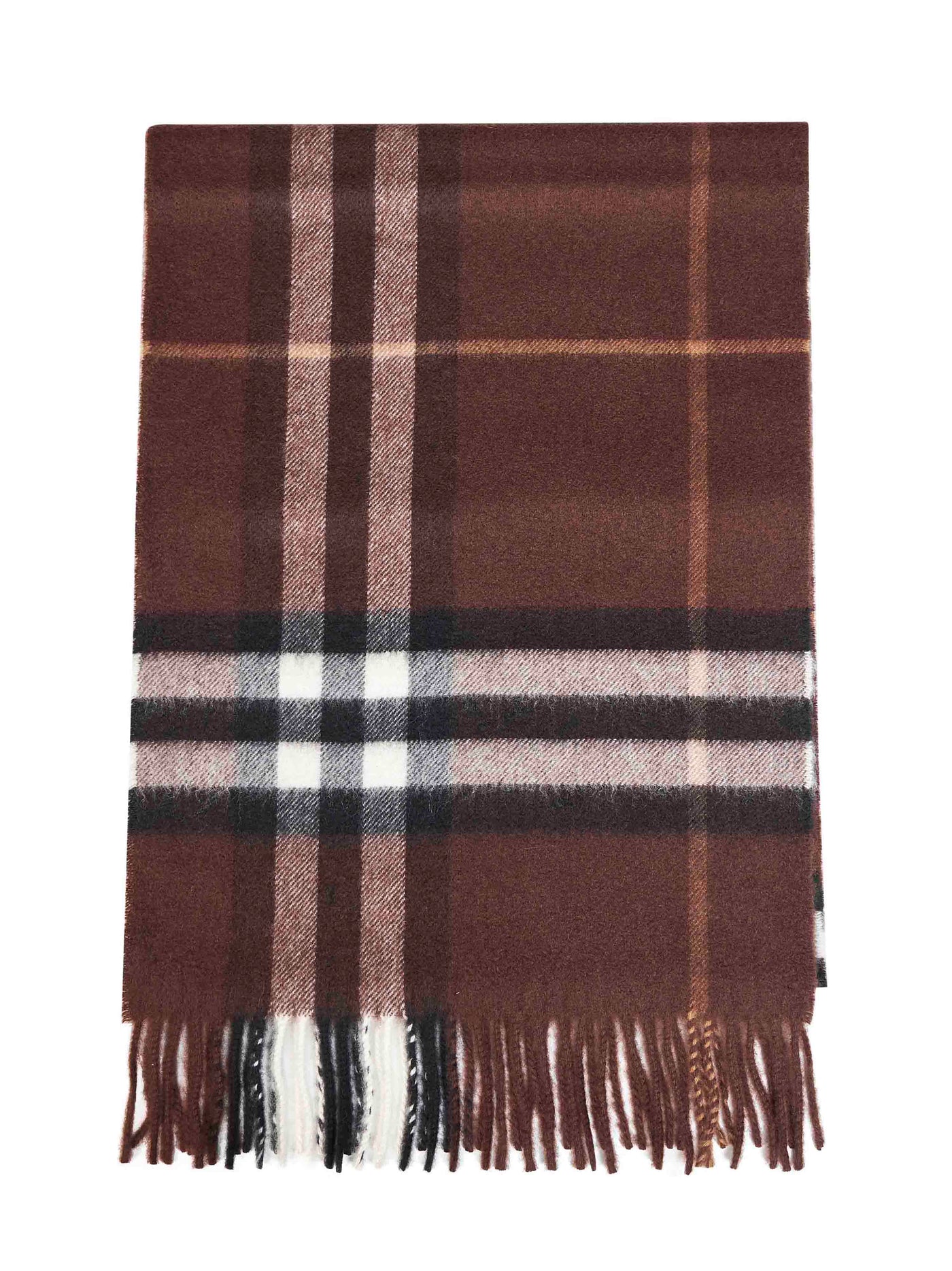 Burberry Check Cashmere Scarf — Brown Scarfs