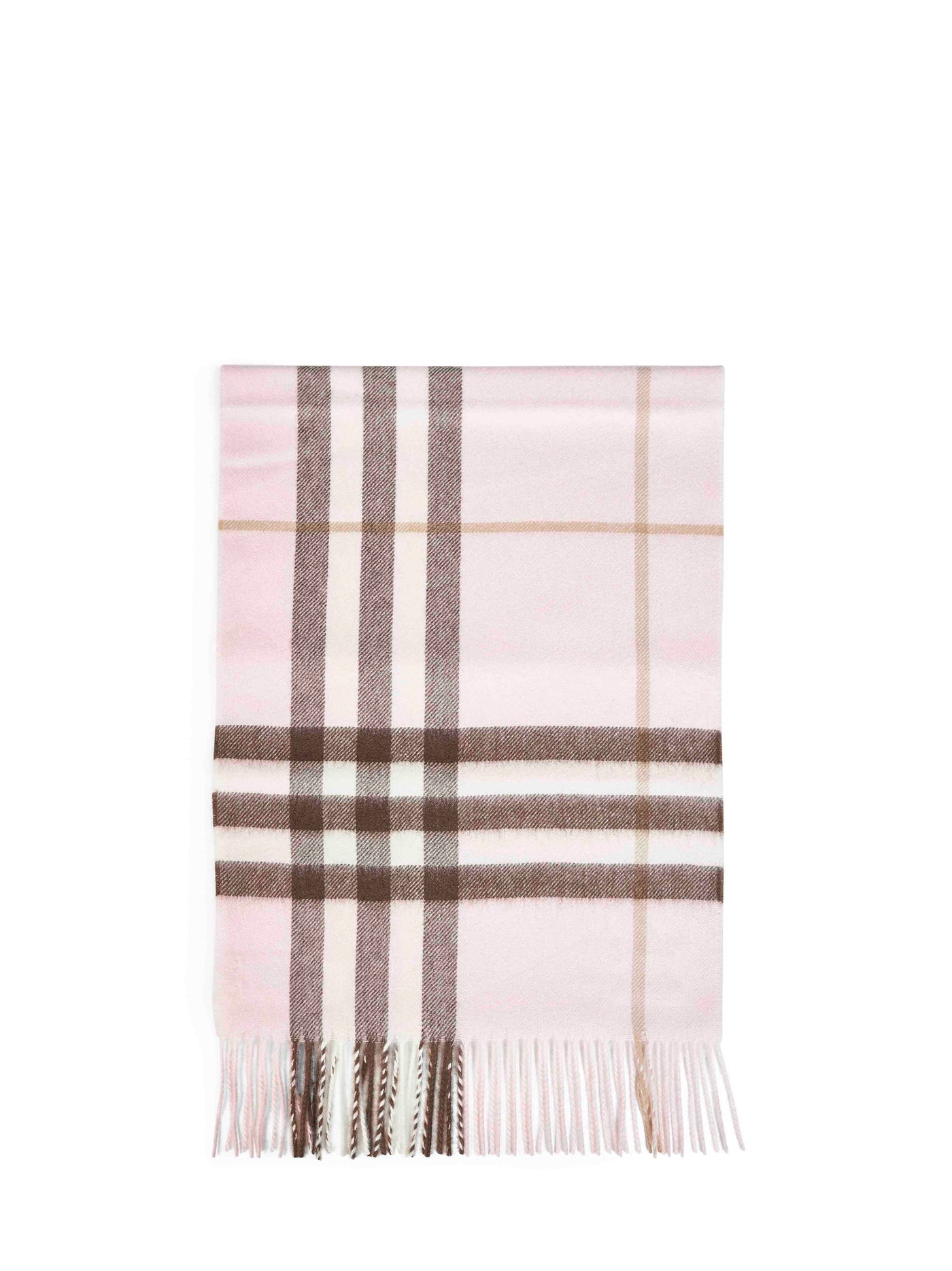 Burberry Check Camel Hair Scarf — Pink Scarfs