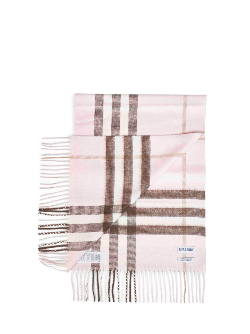 Burberry Check Camel Hair Scarf — Pink Scarfs