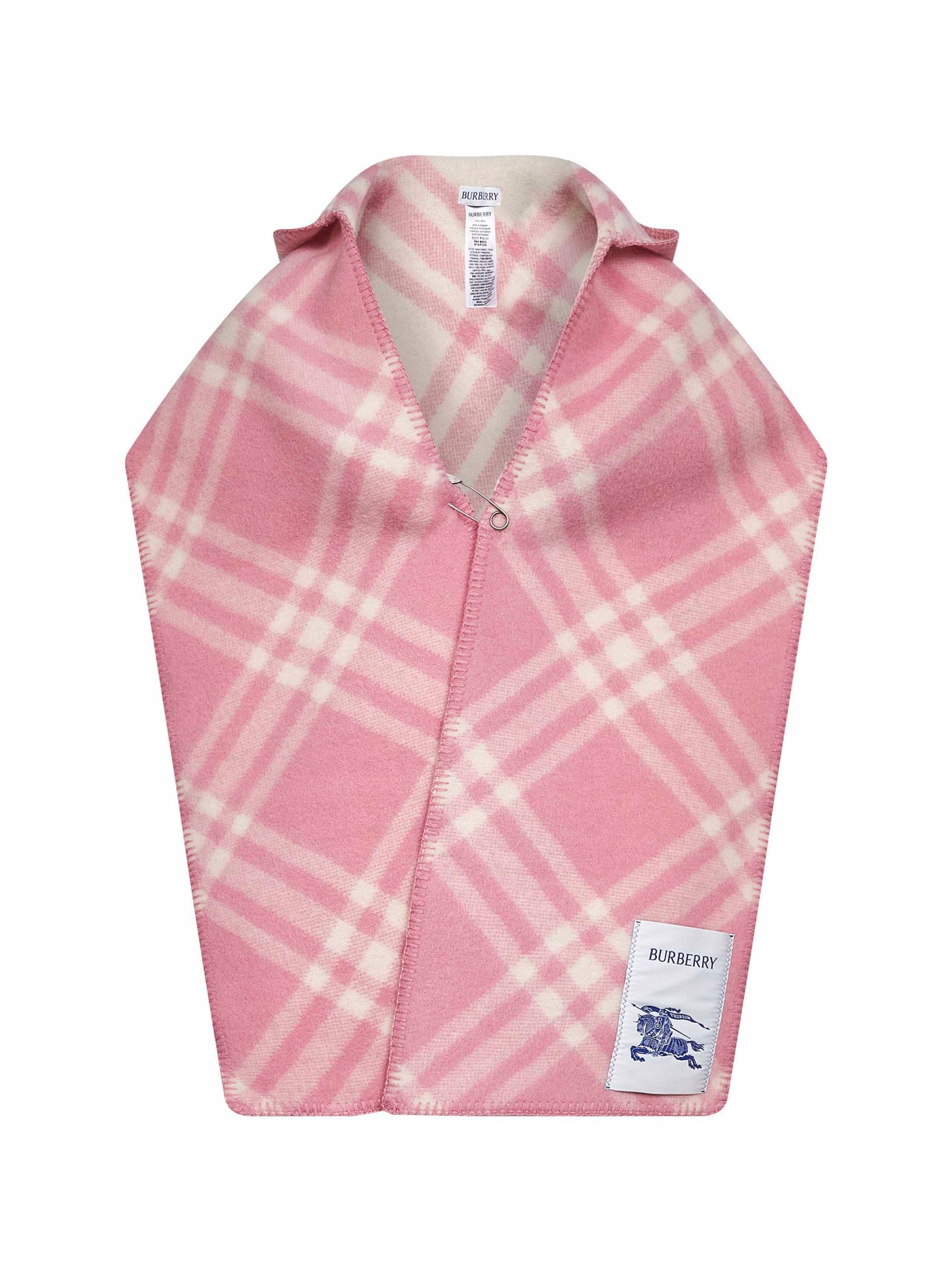Burberry Check Wool Scarf — Pink Scarfs