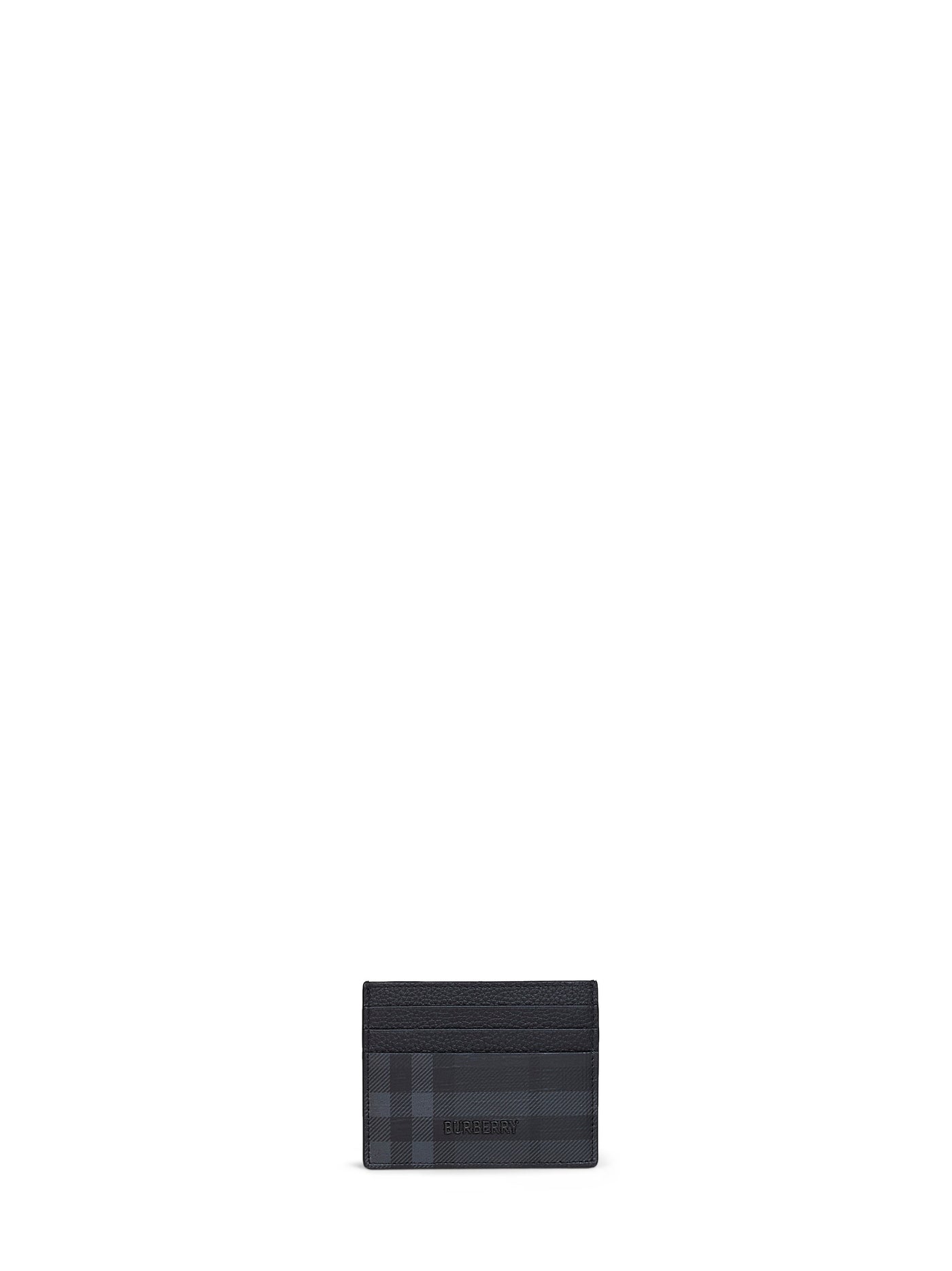 Burberry Check Coated Canvas Card Case — Black Polyurethane Cases