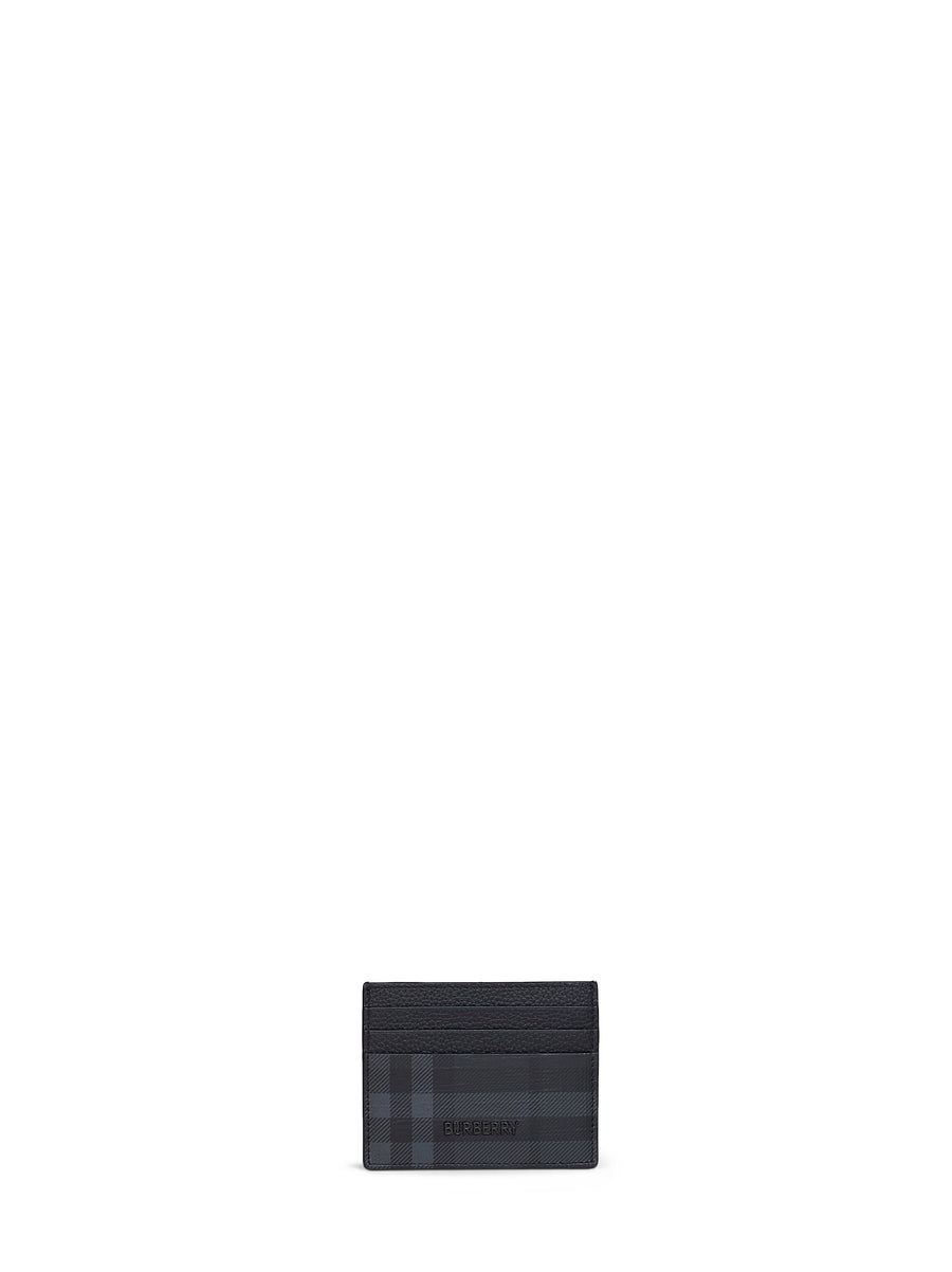 Burberry Check Coated Canvas Card Case — Black Polyurethane Cases