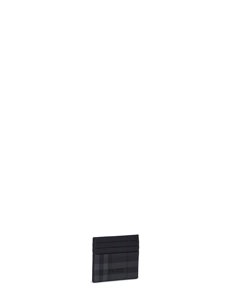 Burberry Check Coated Canvas Card Case — Black Polyurethane Cases