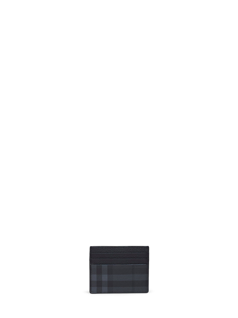 Burberry Check Coated Canvas Card Case — Black Polyurethane Cases
