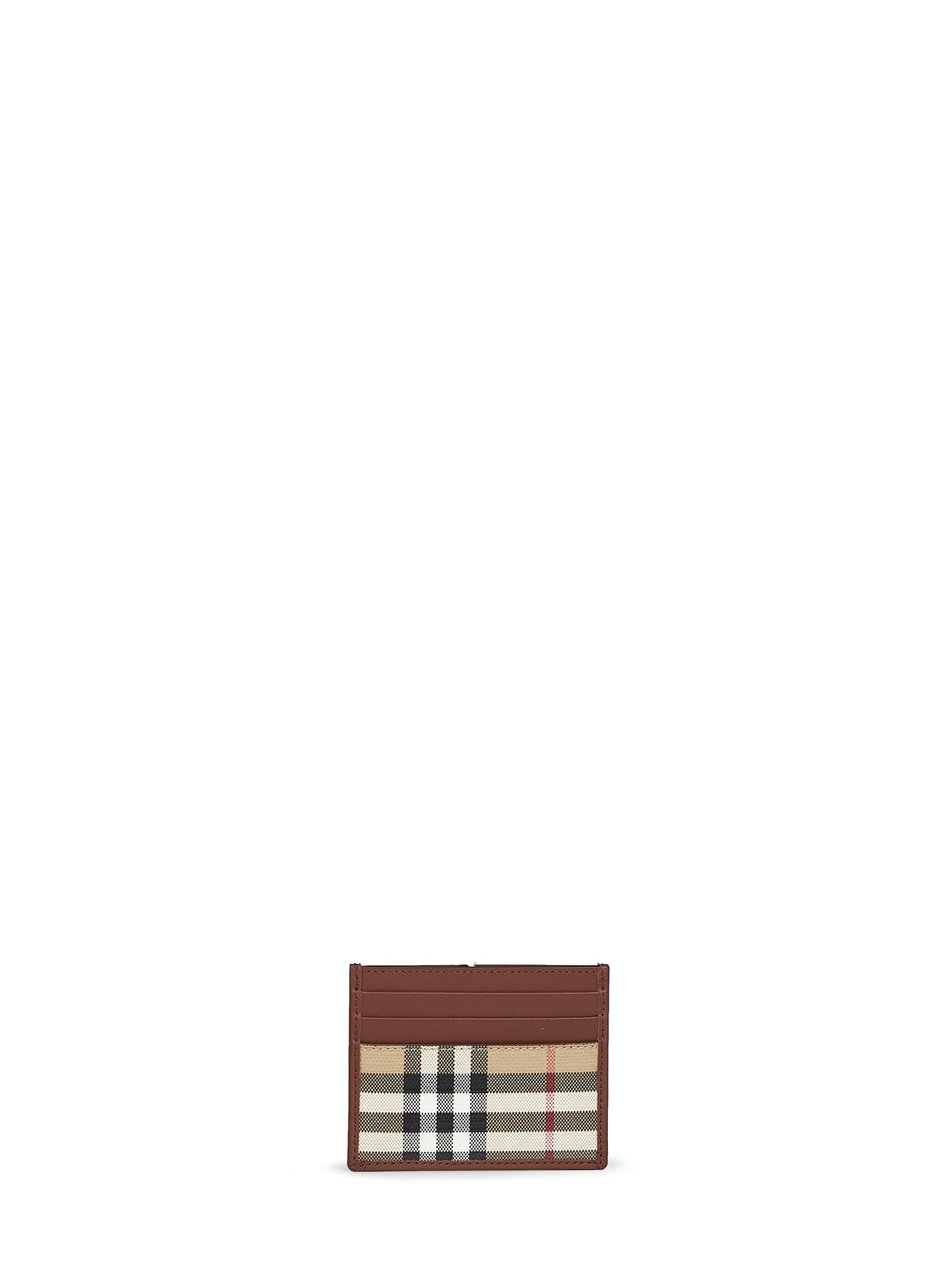 Burberry Check Coated Canvas Card Case — Brown Cotton Wallets & Cardholders