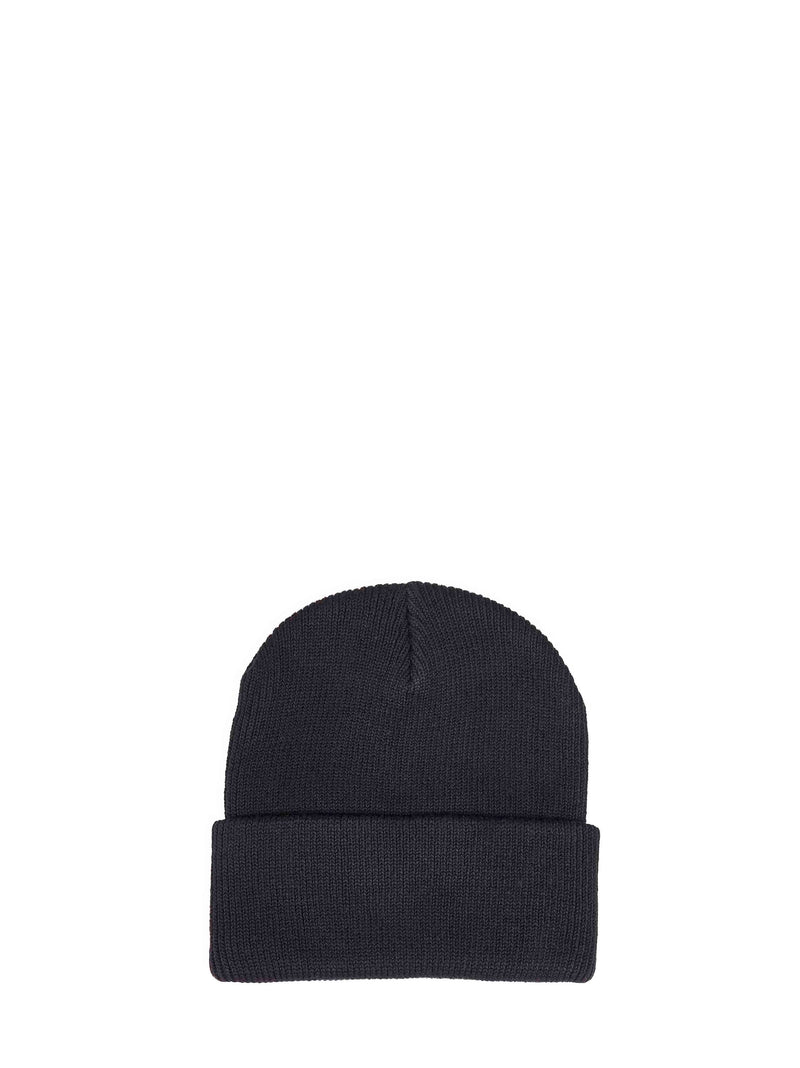 Carhartt Wip I037107-89xx Heart-Patch Ribbed Cotton Beanie — Black Beanies