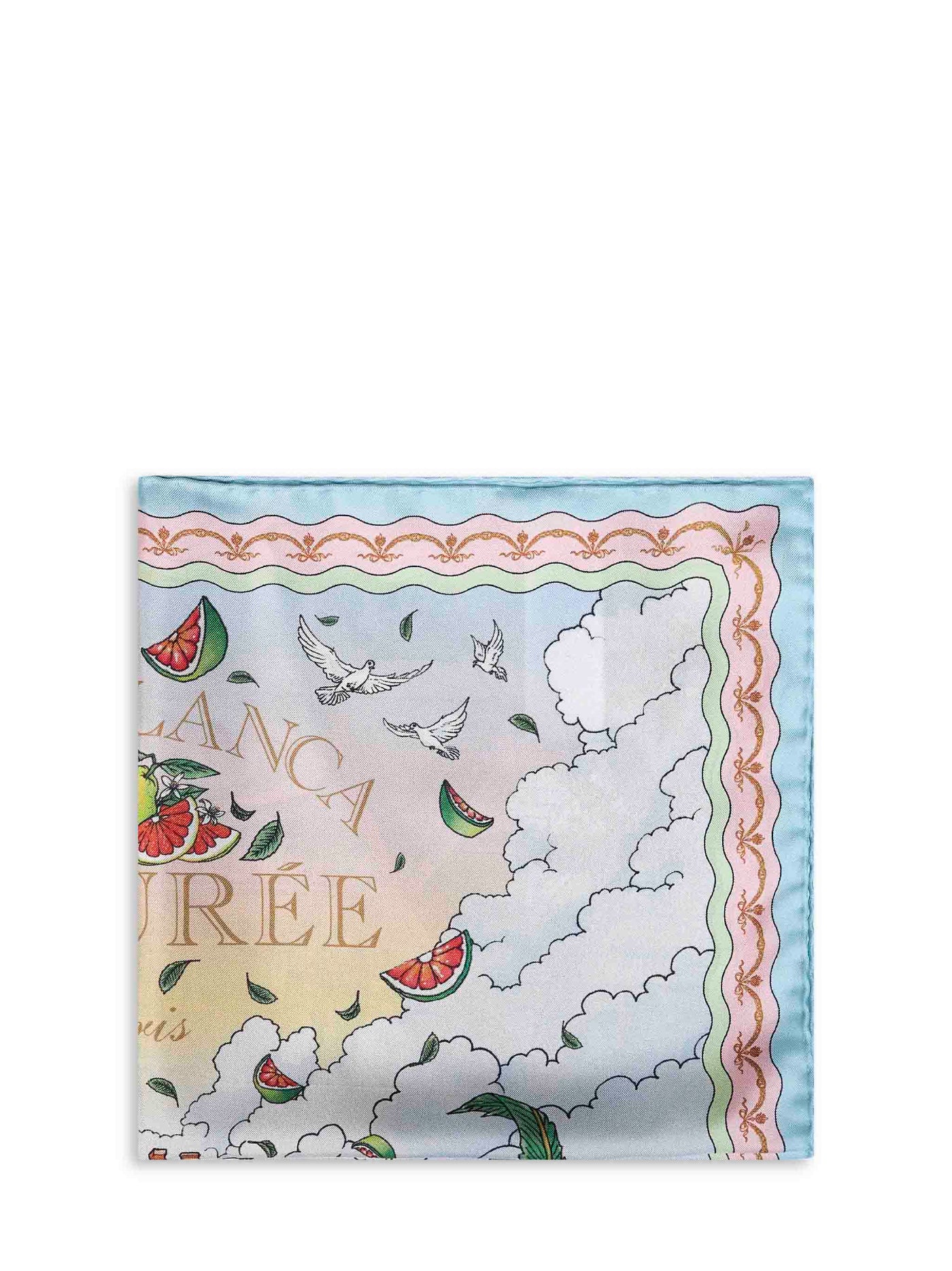 Casablanca Ladurée-Print Silk Scarf — Multicolor Scarfs