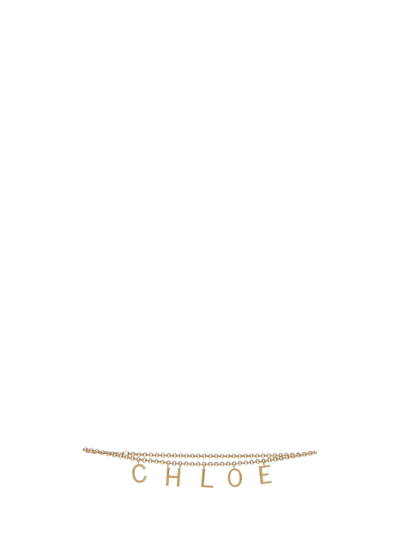 Chloé Letter-Charm Chain Belt — Gold Brass
