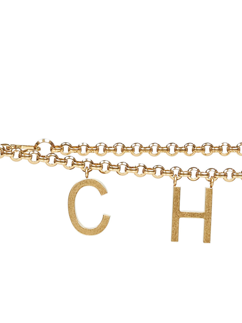 Chloé Letter-Charm Chain Belt — Gold Brass
