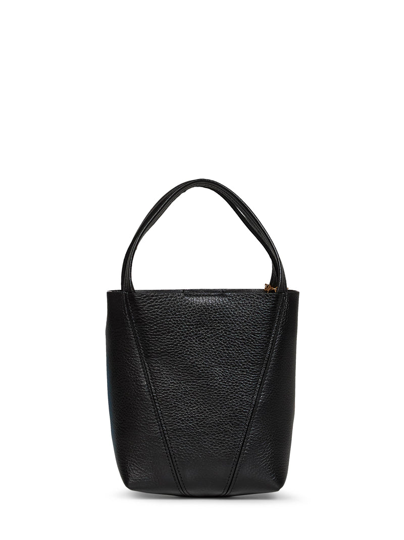 Chloé Spin Shoulder Bag — Black Calf Leather