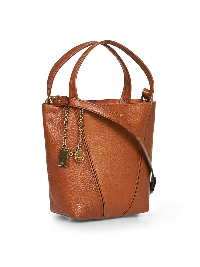 Chloé Spin Tote Bag — Brown Calf Leather