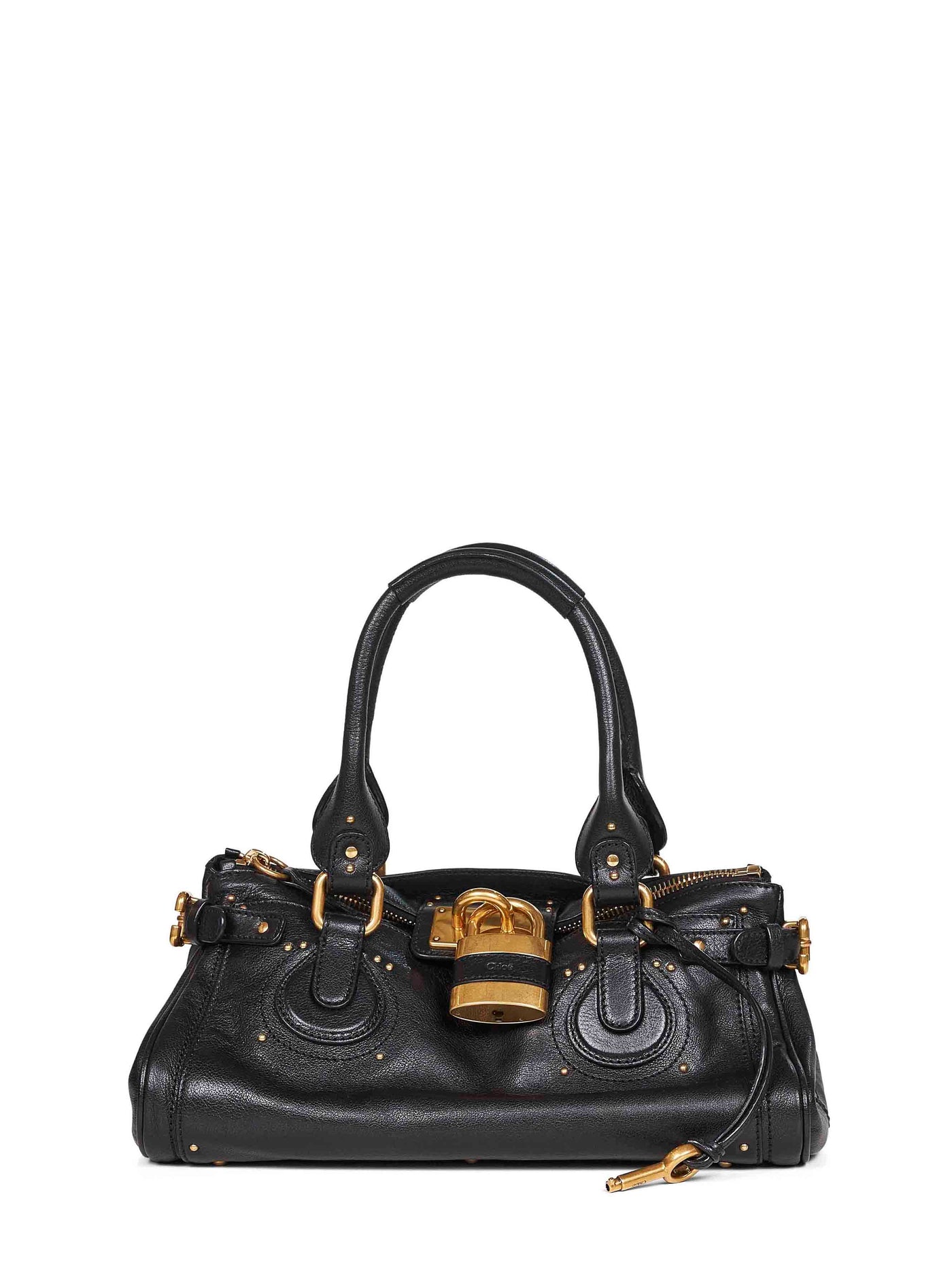 Chloé Paddington Shoulder Bag — Black Calf Leather