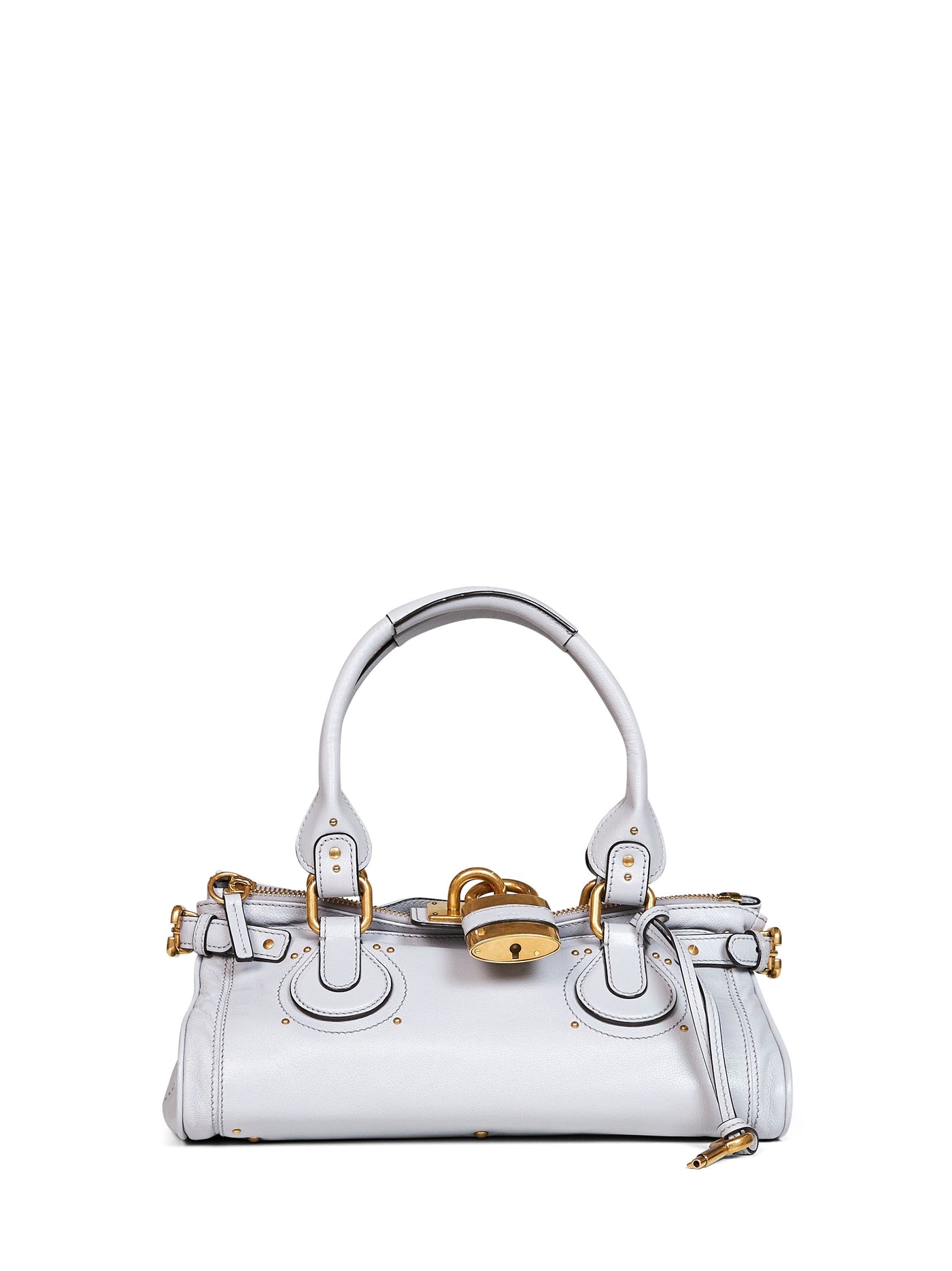 Chloé Paddington Shoulder Bag — White Calf Leather