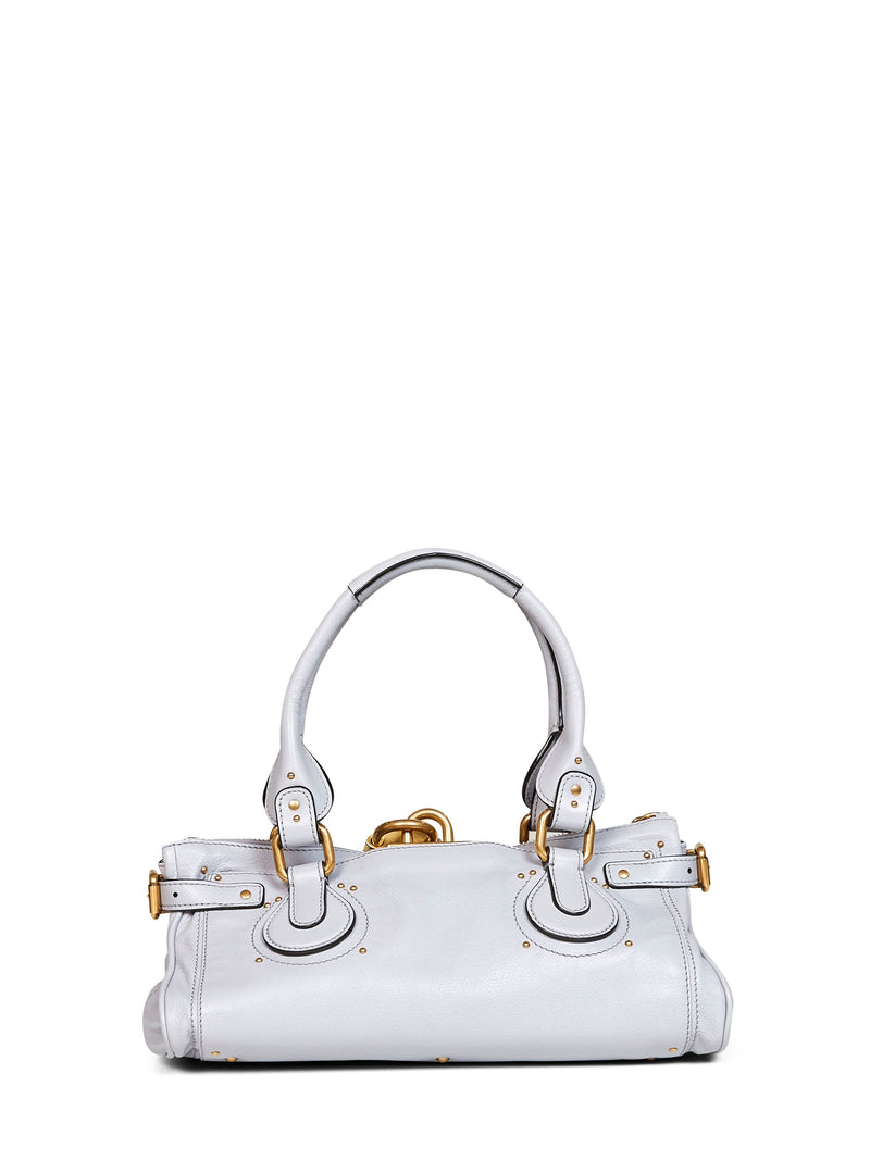 Chloé Paddington Shoulder Bag — White Calf Leather