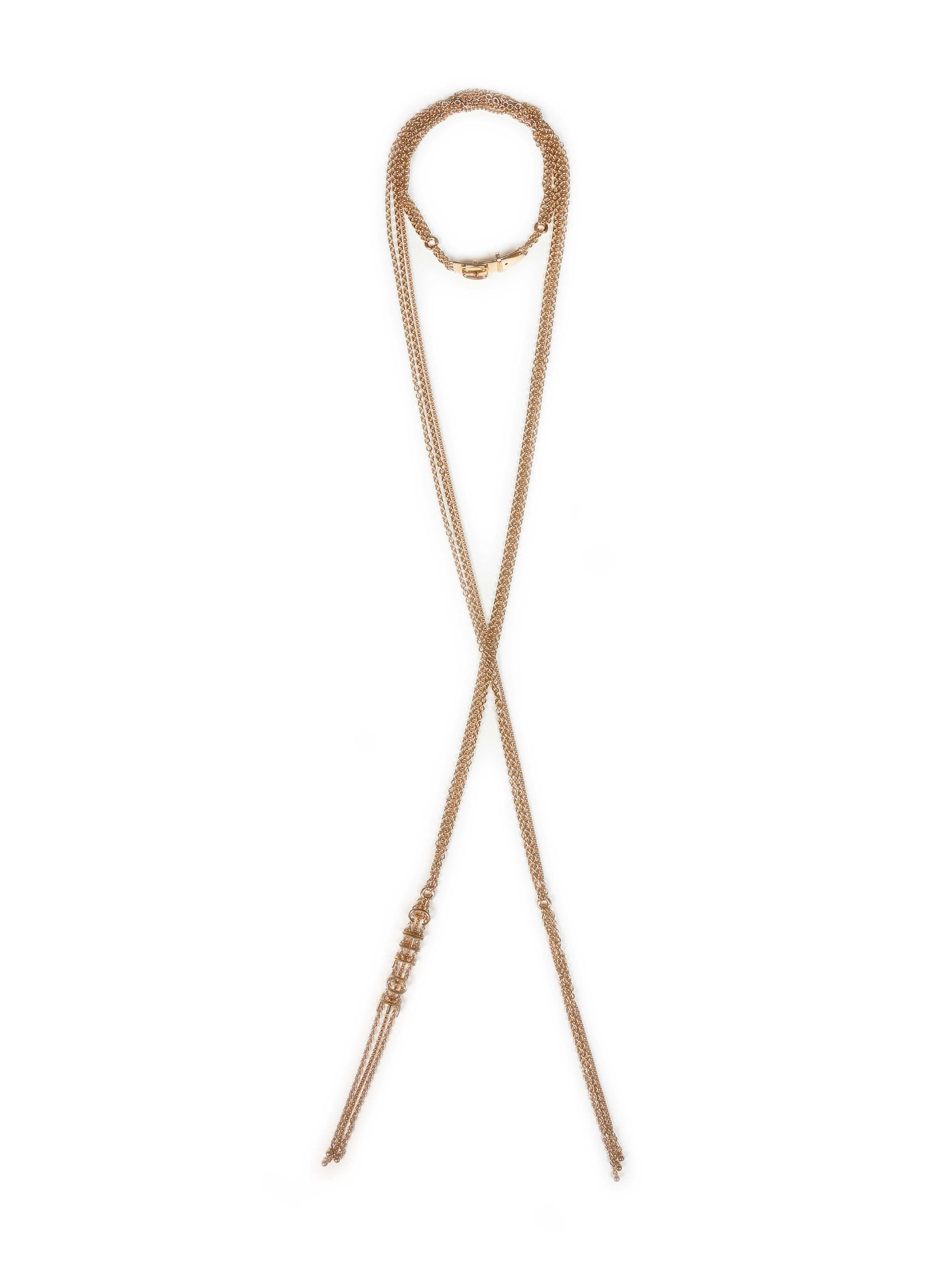 Chloé Scarf-Style Multi-Chain Brass Necklace — Gold Necklaces