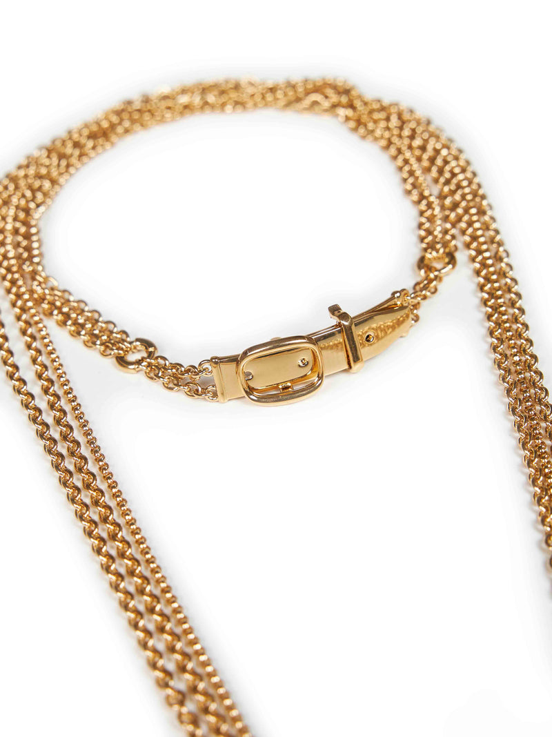 Chloé Scarf-Style Multi-Chain Brass Necklace — Gold Necklaces