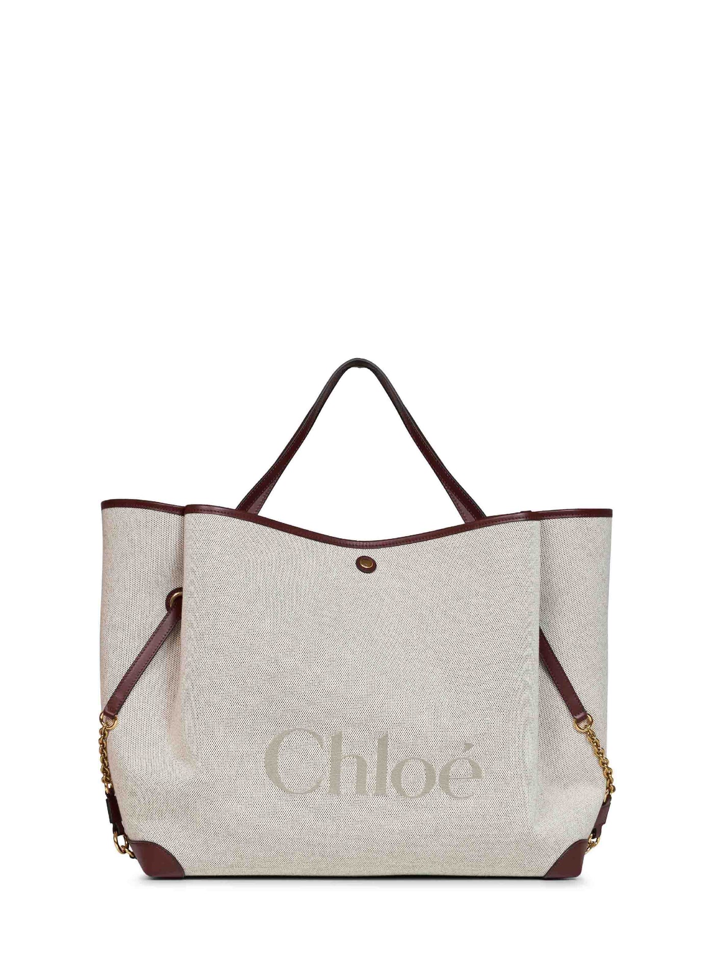 Chloé Clover Shoulder Bag — Brown Cotton