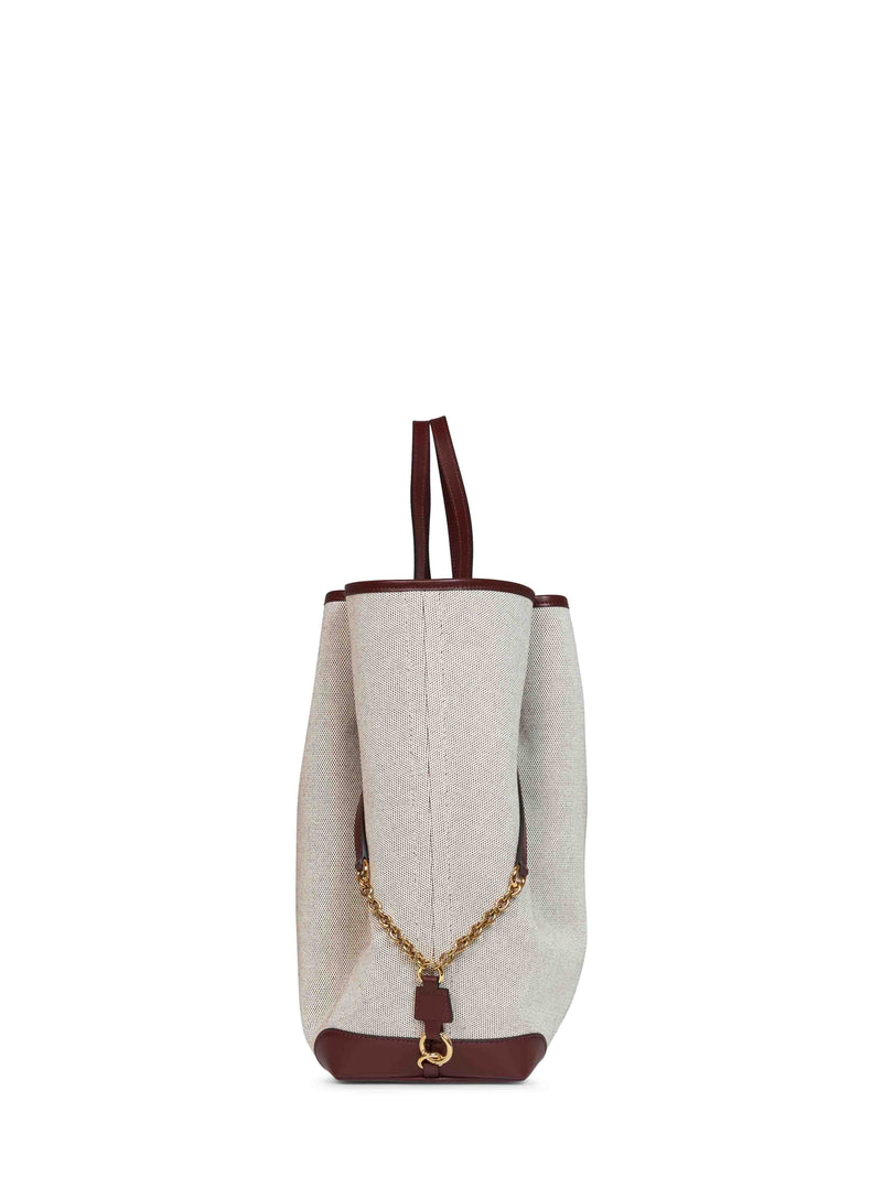 Chloé Clover Shoulder Bag — Brown Cotton