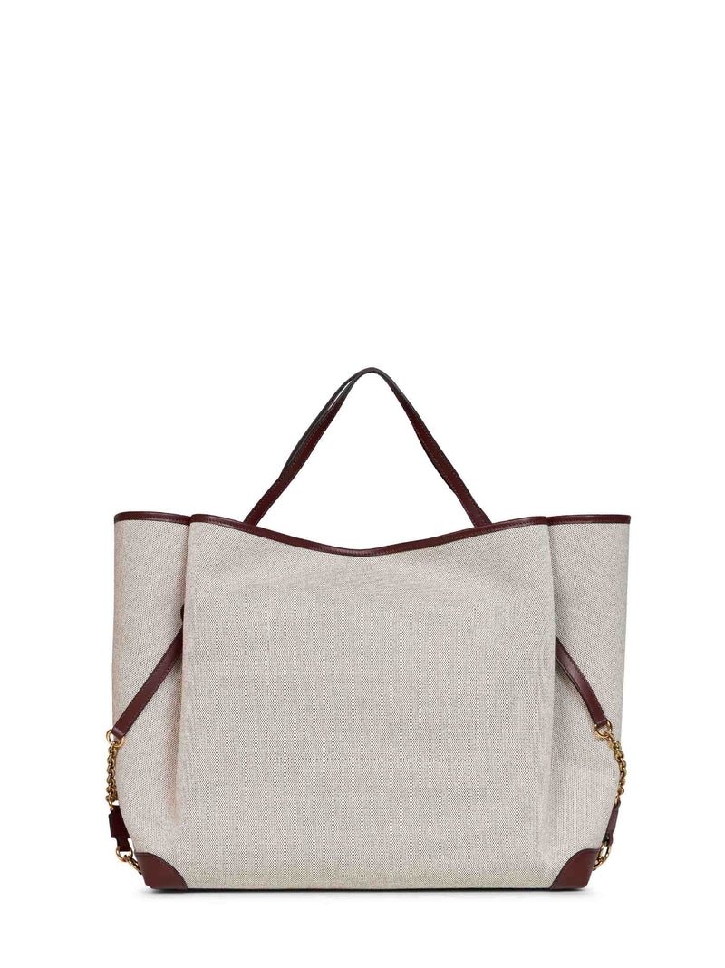 Chloé Clover Shoulder Bag — Brown Cotton