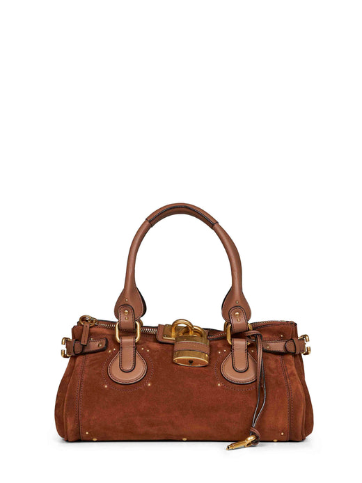 Chloé Paddington Top Handle Bag — Brown Calf Leather