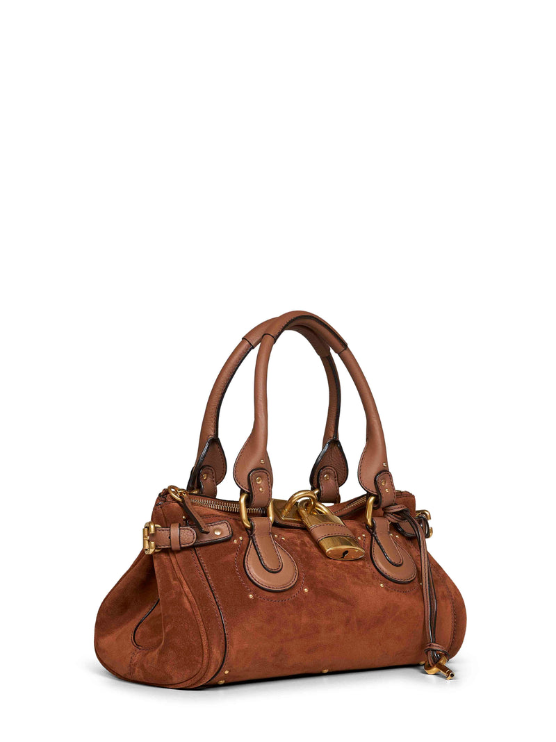 Chloé Paddington Top Handle Bag — Brown Calf Leather