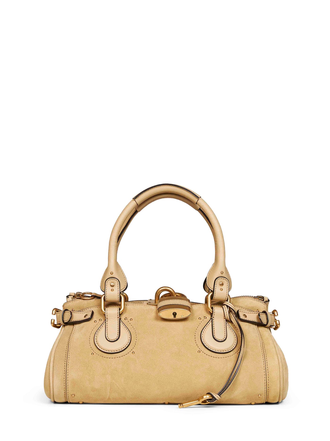 Chloé Paddington Top Handle Bag — Beige Calf Leather