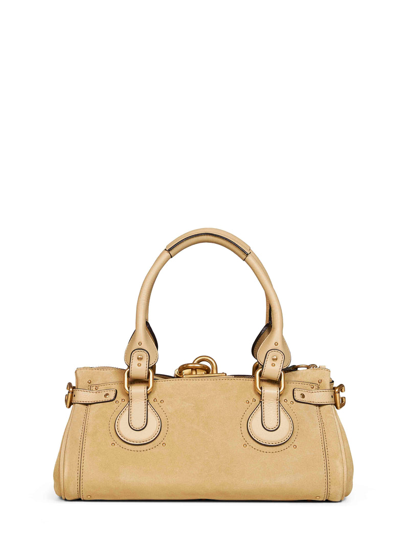 Chloé Paddington Top Handle Bag — Beige Calf Leather