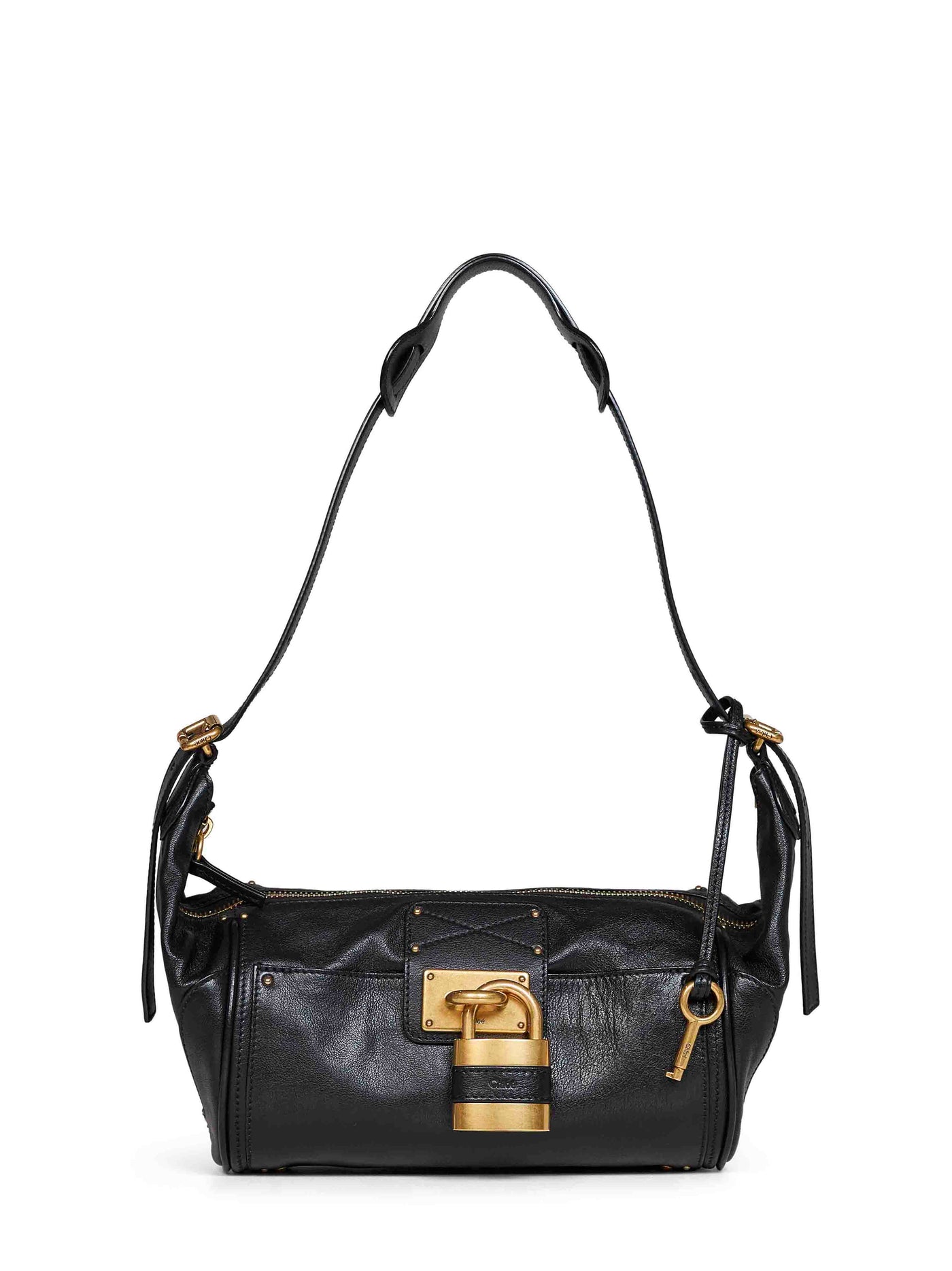 Chloé Paddington Shoulder Bag — Black Calf Leather