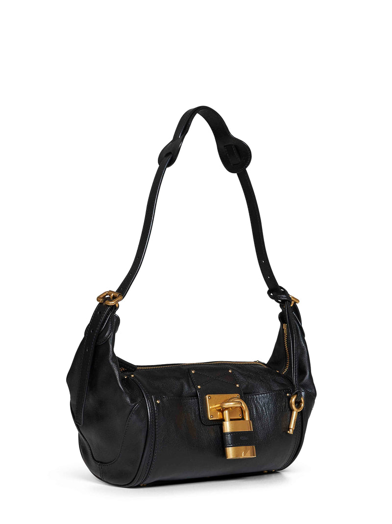 Chloé Paddington Shoulder Bag — Black Calf Leather
