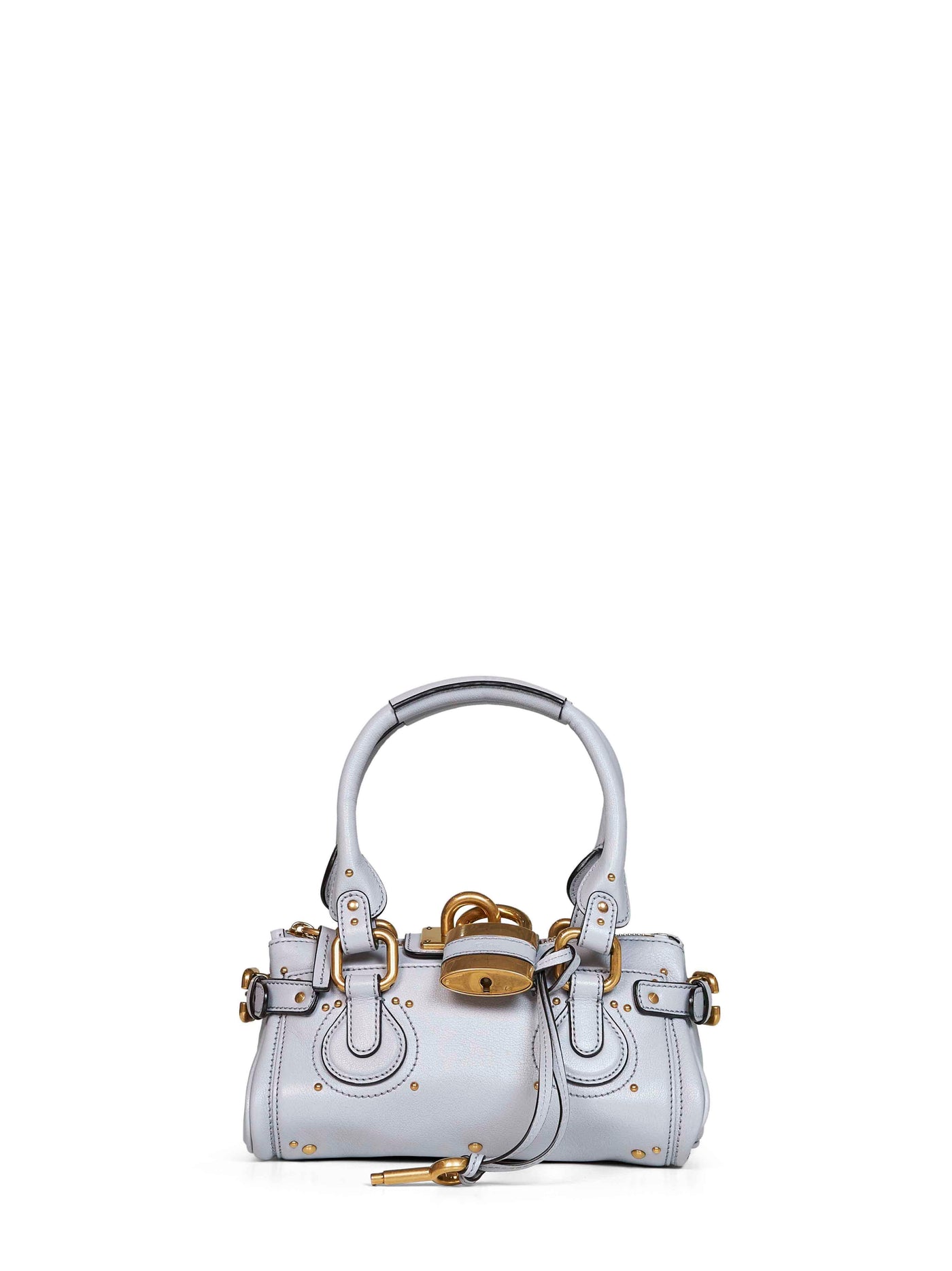 Chloé Paddington Shoulder Bag — Gray Calf Leather