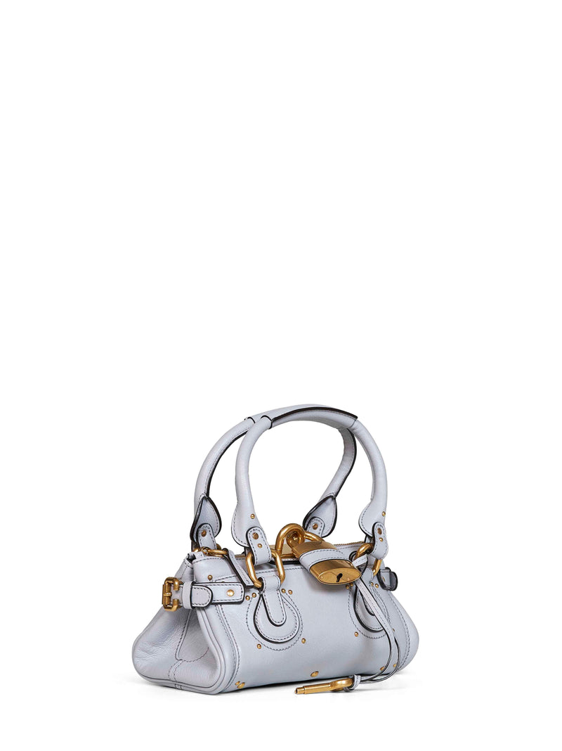 Chloé Paddington Shoulder Bag — Gray Calf Leather