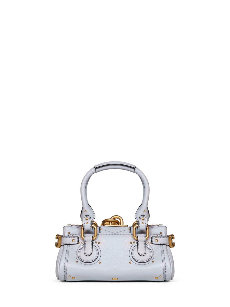 Chloé Paddington Shoulder Bag — Gray Calf Leather